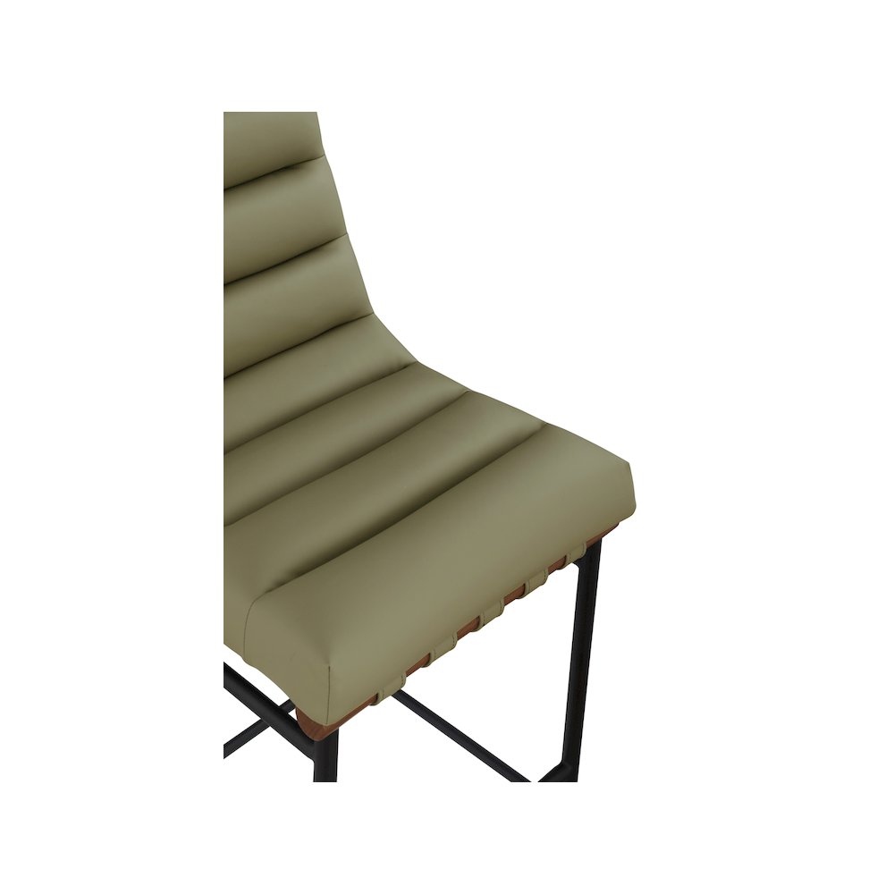 Burke Olive Green Vegan Leather Bar Stool. Picture 7