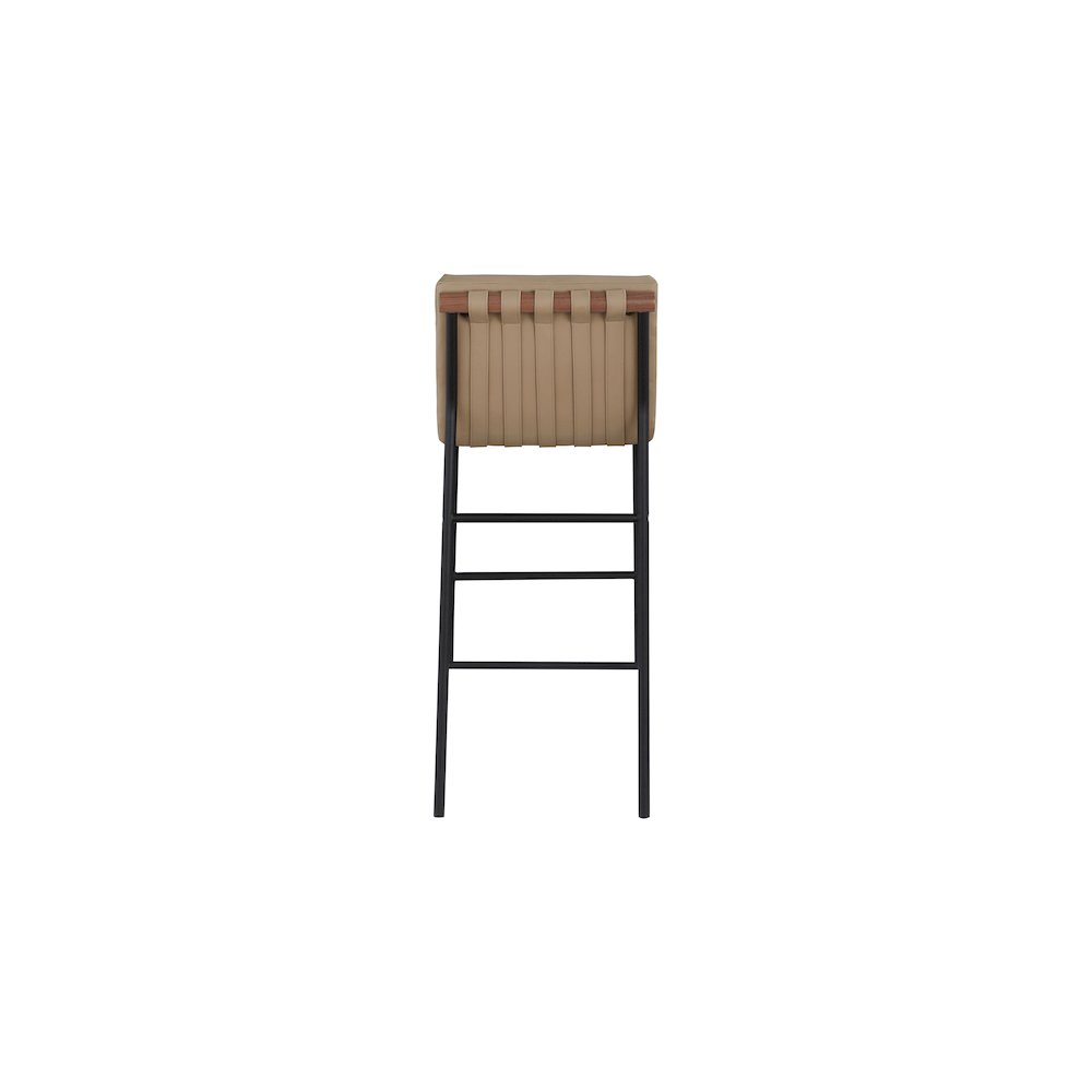 Burke Tan Vegan Leather Bar Stool. Picture 4