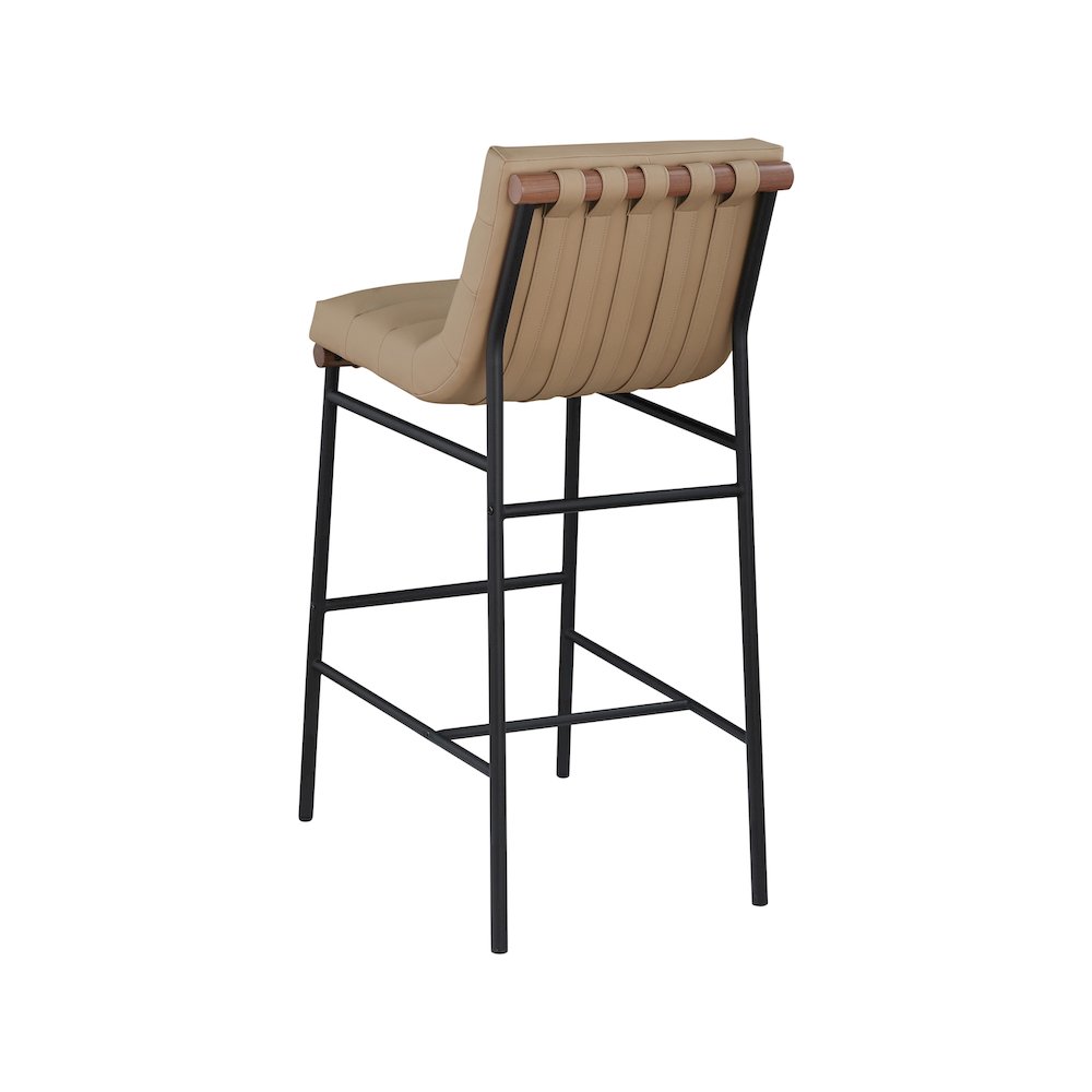 Burke Tan Vegan Leather Bar Stool. Picture 5