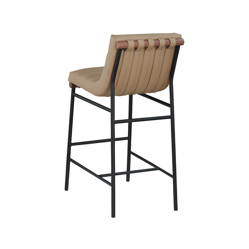 Burke Tan Vegan Leather Bar Stool. Picture 6