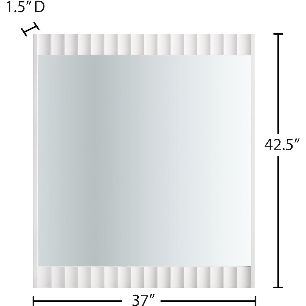 Modernist White Gloss Mirror. Picture 5