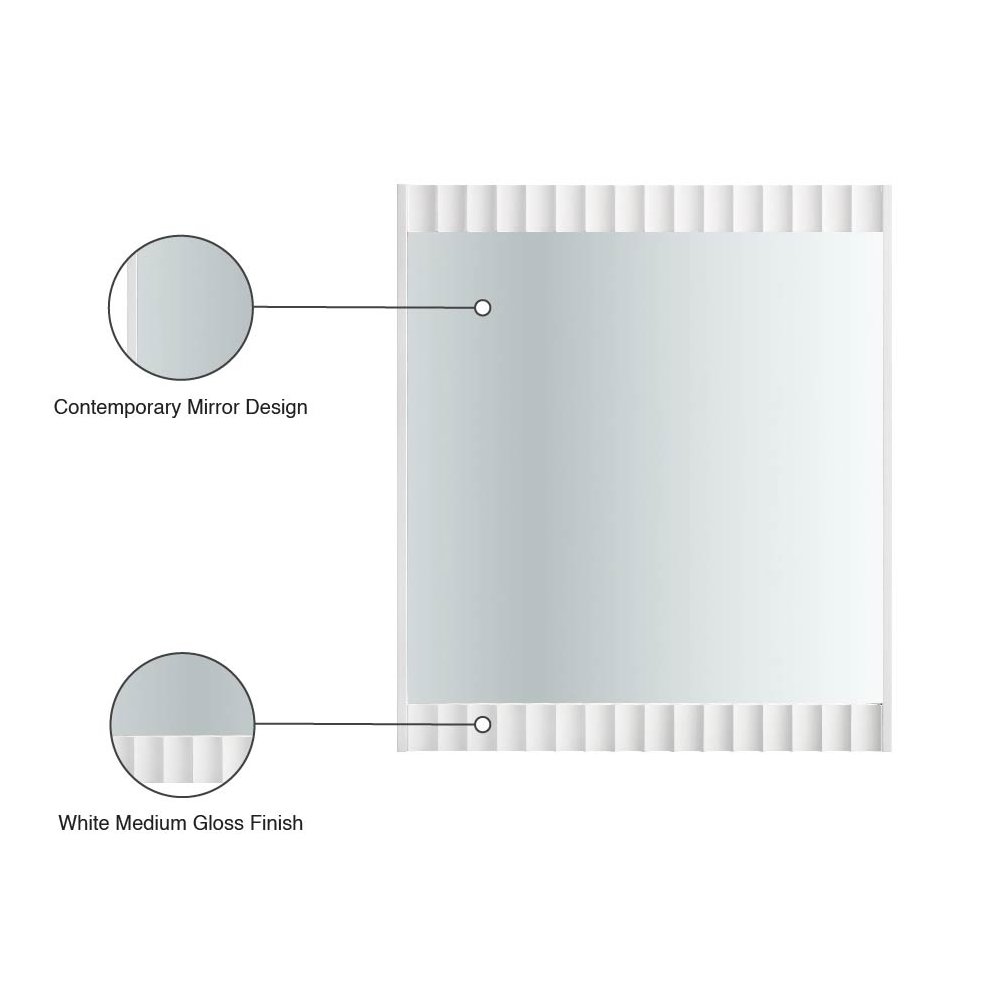 Modernist White Gloss Mirror. Picture 6