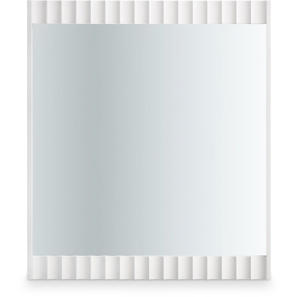Modernist White Gloss Mirror. Picture 1