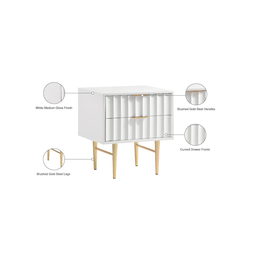 Modernist White Gloss Night Stand. Picture 10