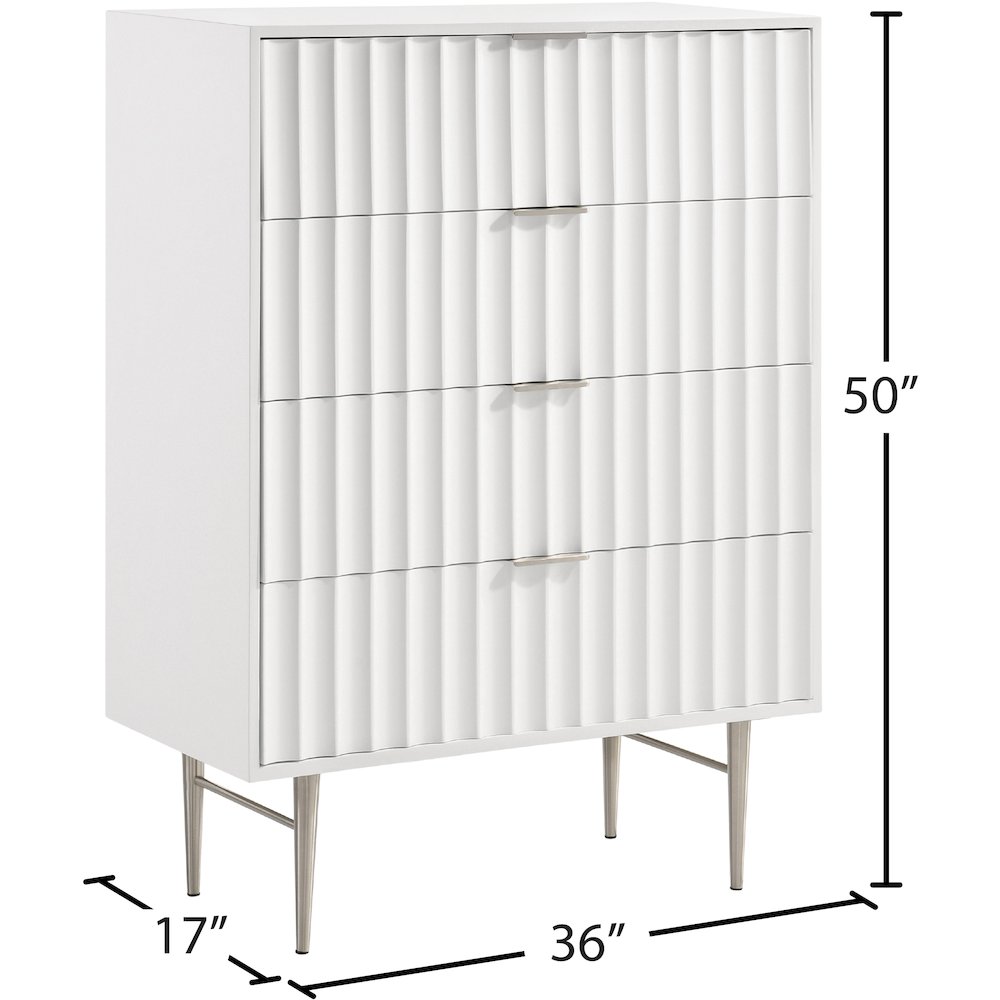 Modernist White Gloss Chest. Picture 9