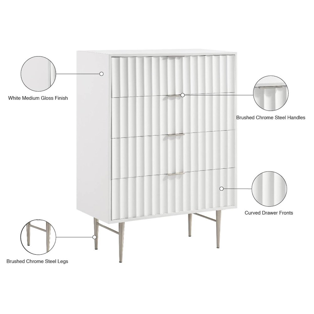 Modernist White Gloss Chest. Picture 10
