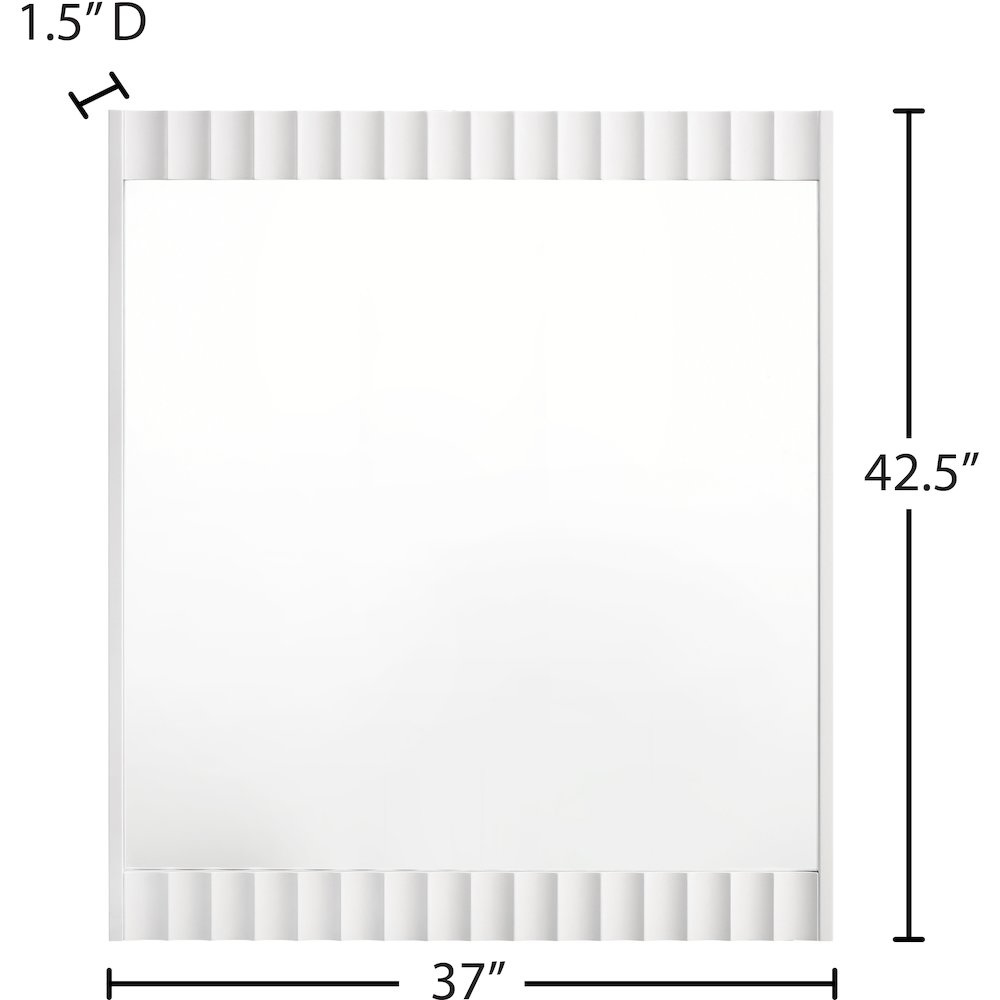 Modernist White Gloss Mirror. Picture 5