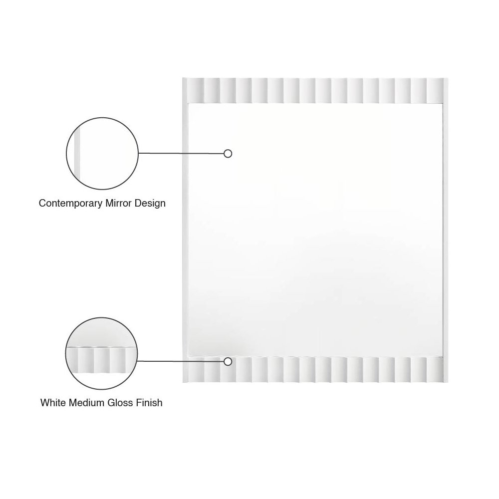 Modernist White Gloss Mirror. Picture 6