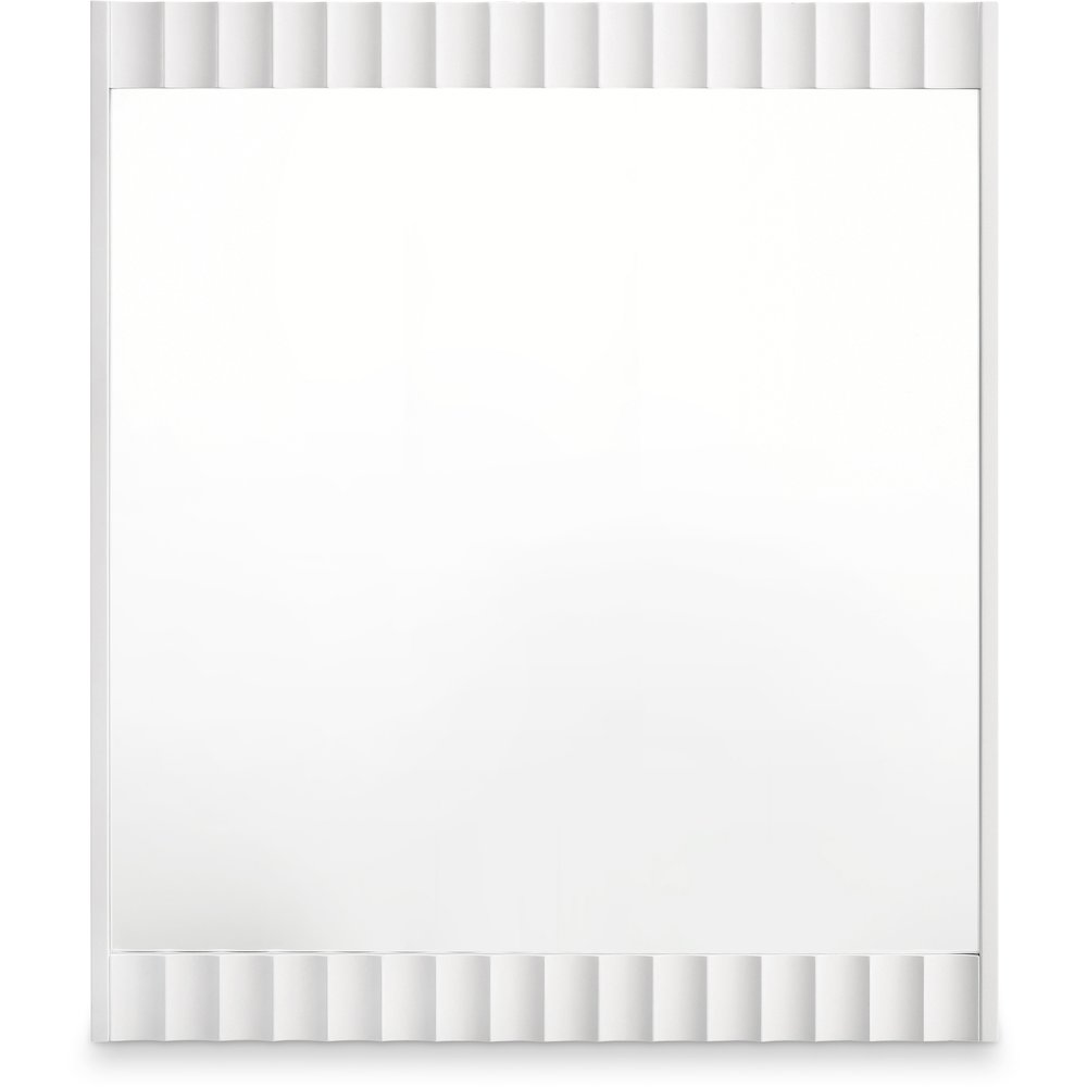 Modernist White Gloss Mirror. Picture 1