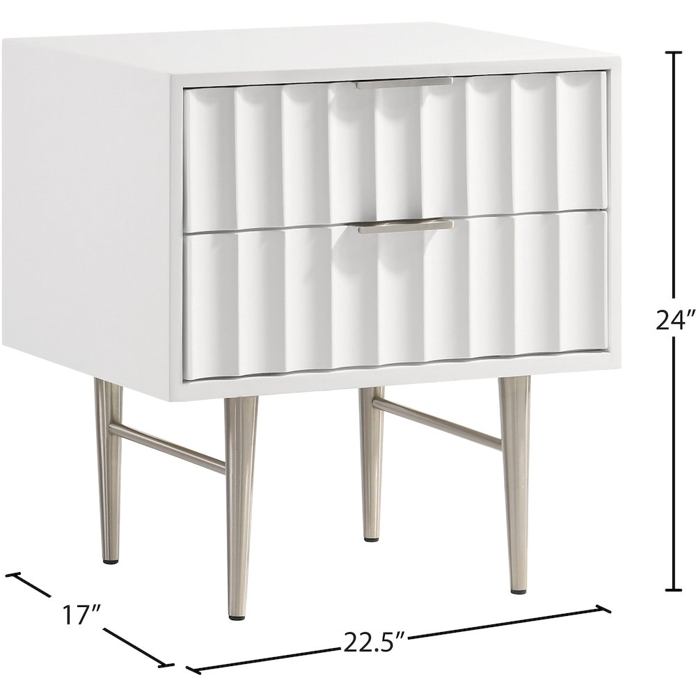 Modernist White Gloss Night Stand. Picture 9