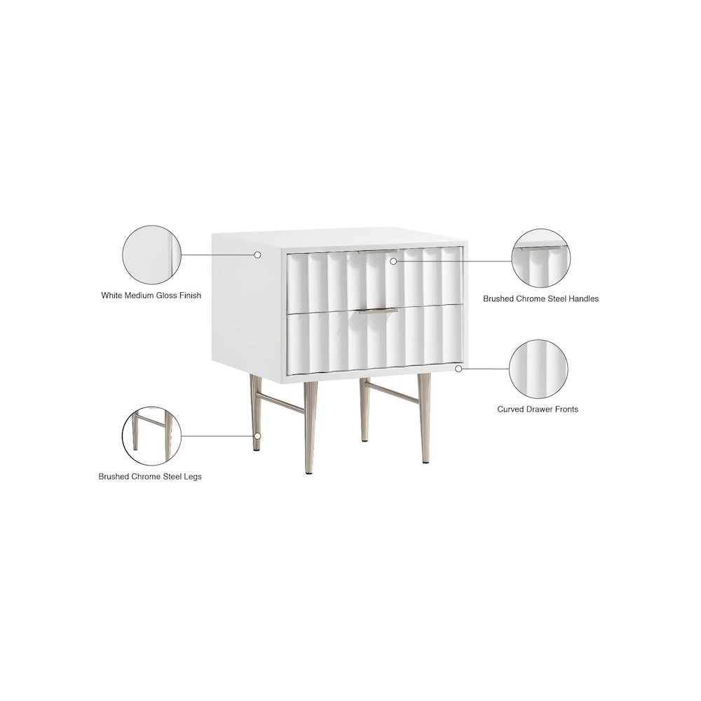 Modernist White Gloss Night Stand. Picture 10