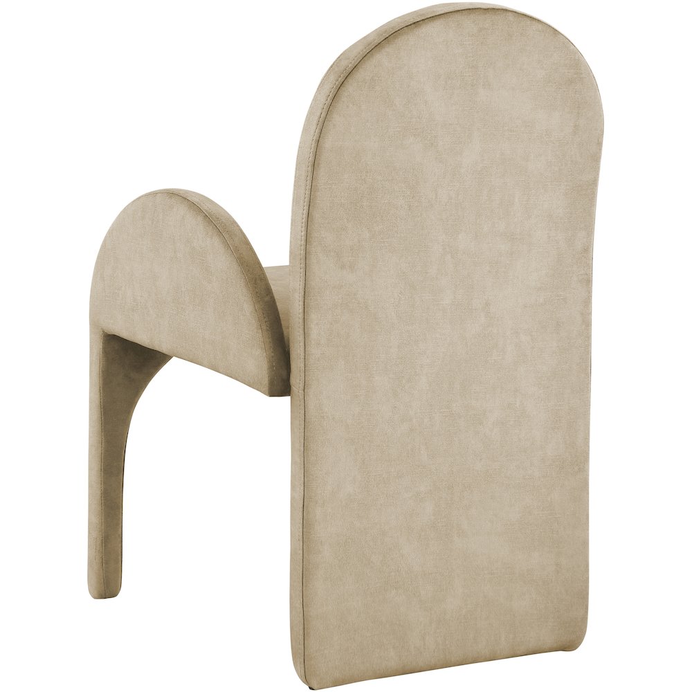 Summer Beige Velvet Dining Arm Chair, Set of 2. Picture 2