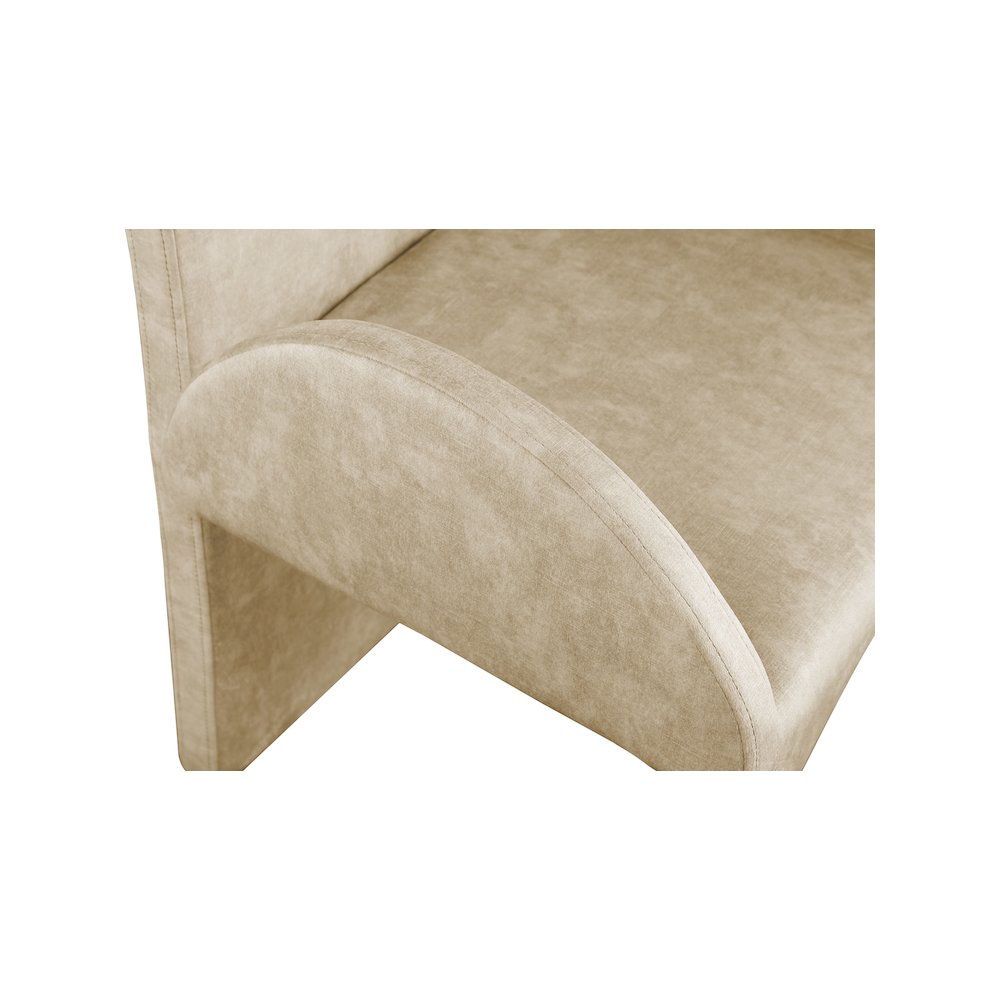Summer Beige Velvet Dining Arm Chair, Set of 2. Picture 4