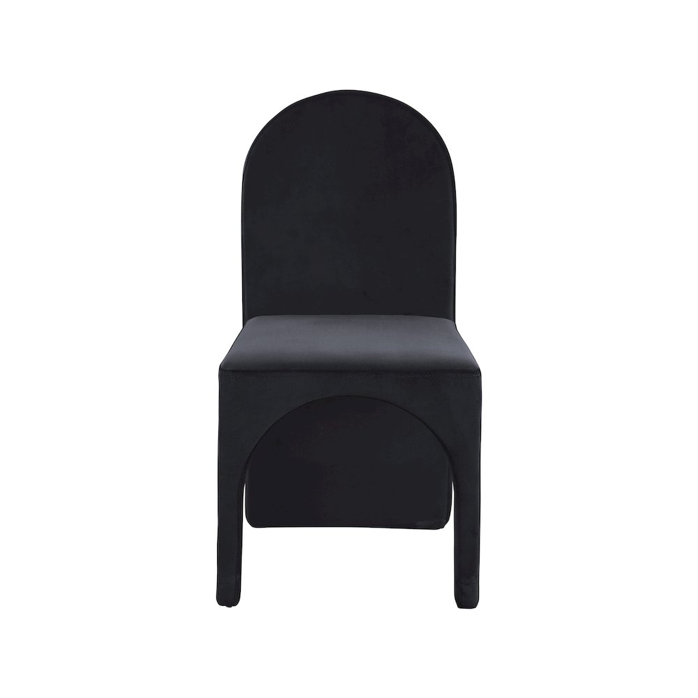 Summer Black Velvet Dining Side Chair, Set of 2. Picture 3