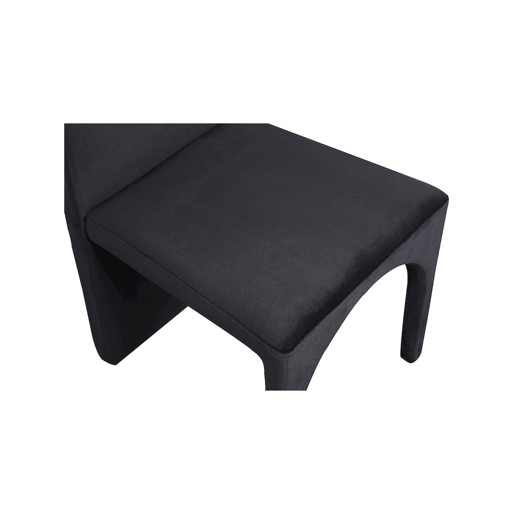 Summer Black Velvet Dining Side Chair, Set of 2. Picture 4