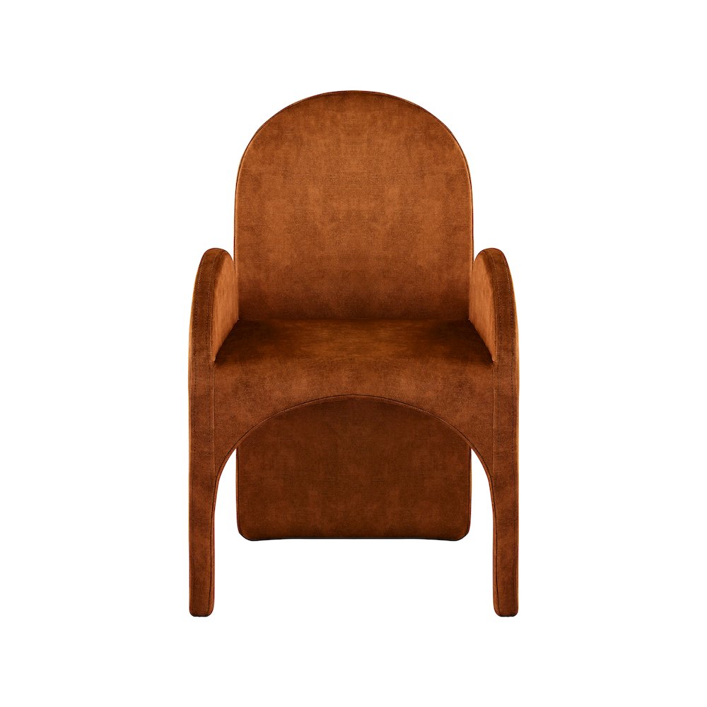 Summer Cognac Velvet Dining Arm Chair, Set of 2. Picture 3