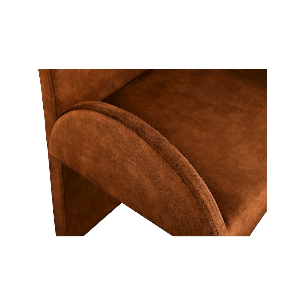 Summer Cognac Velvet Dining Arm Chair, Set of 2. Picture 4