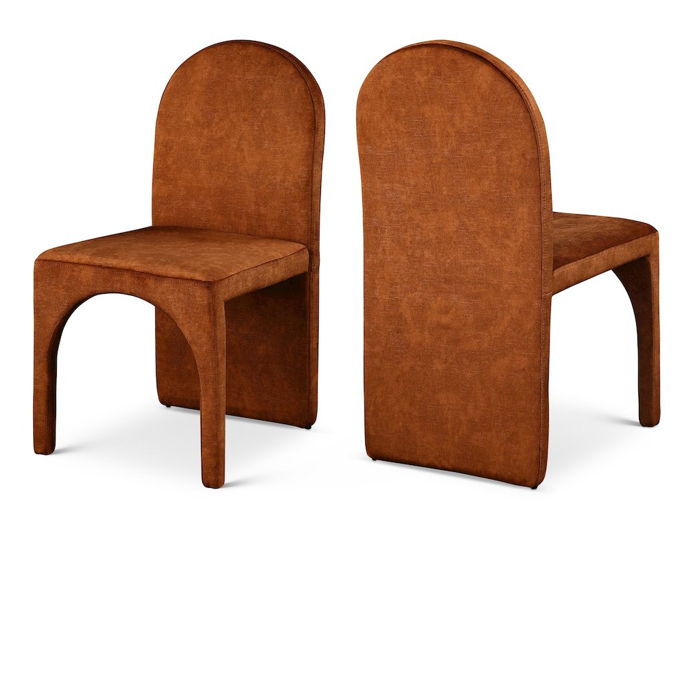 Summer Cognac Velvet Dining Side Chair, Set of 2. Picture 1