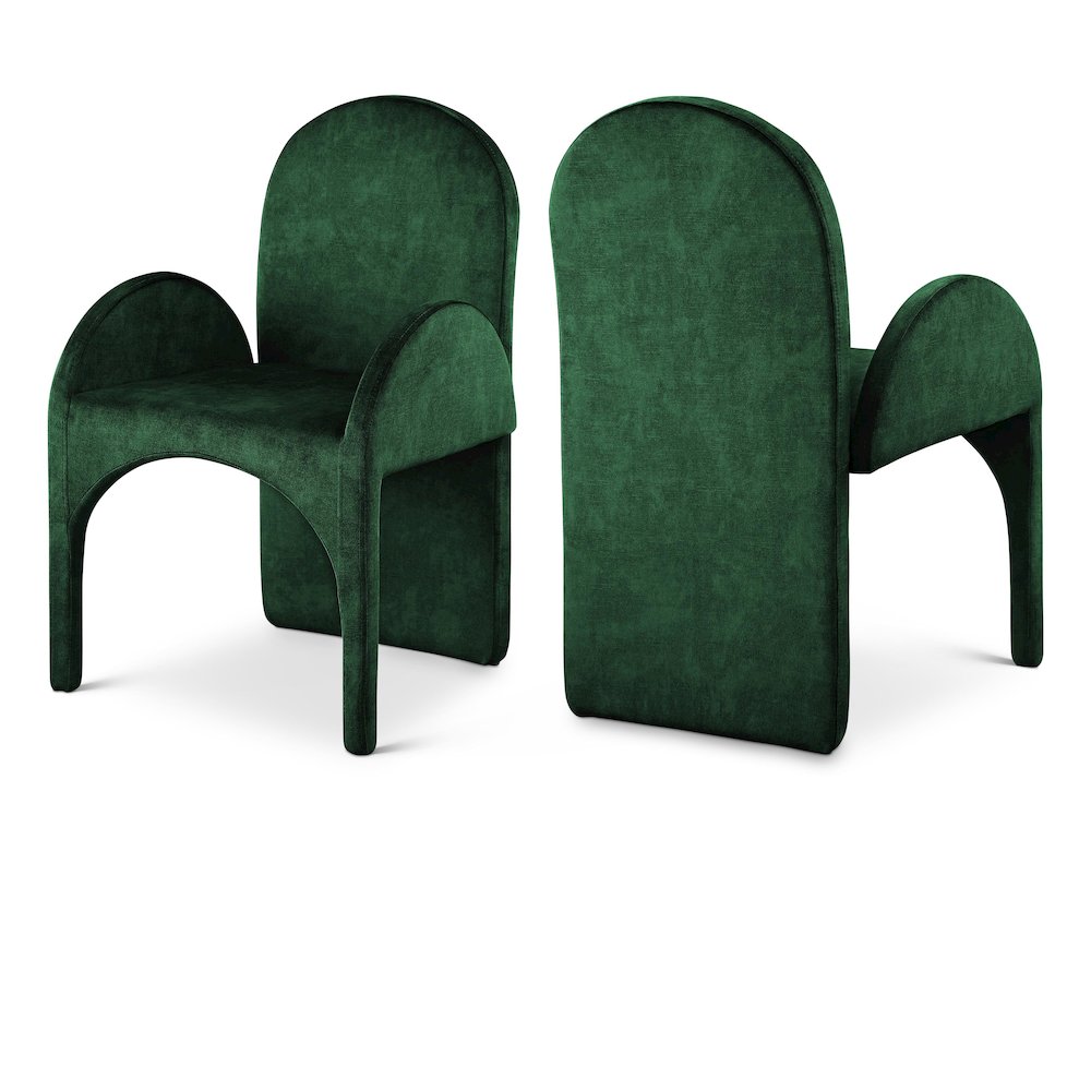 Summer Green Velvet Dining Arm Chair, Set of 2. Picture 1
