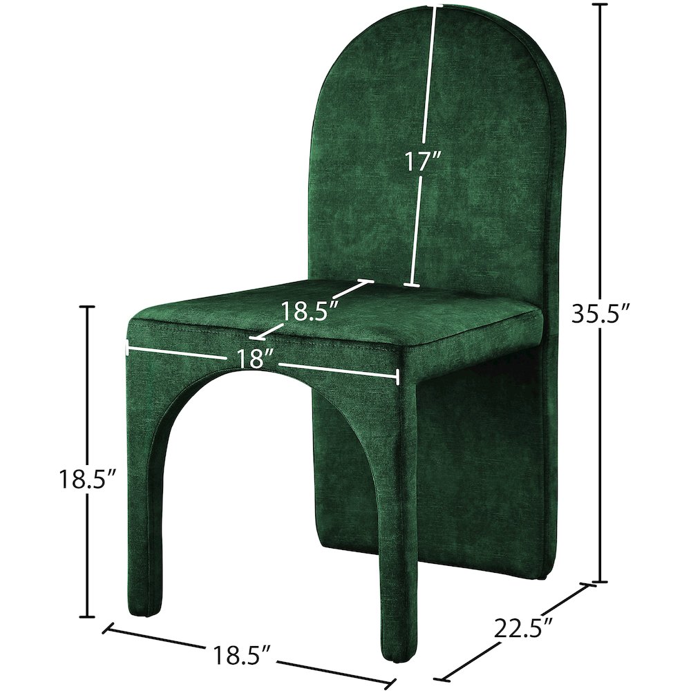Summer Green Velvet Dining Side Chair, Set of 2. Picture 5