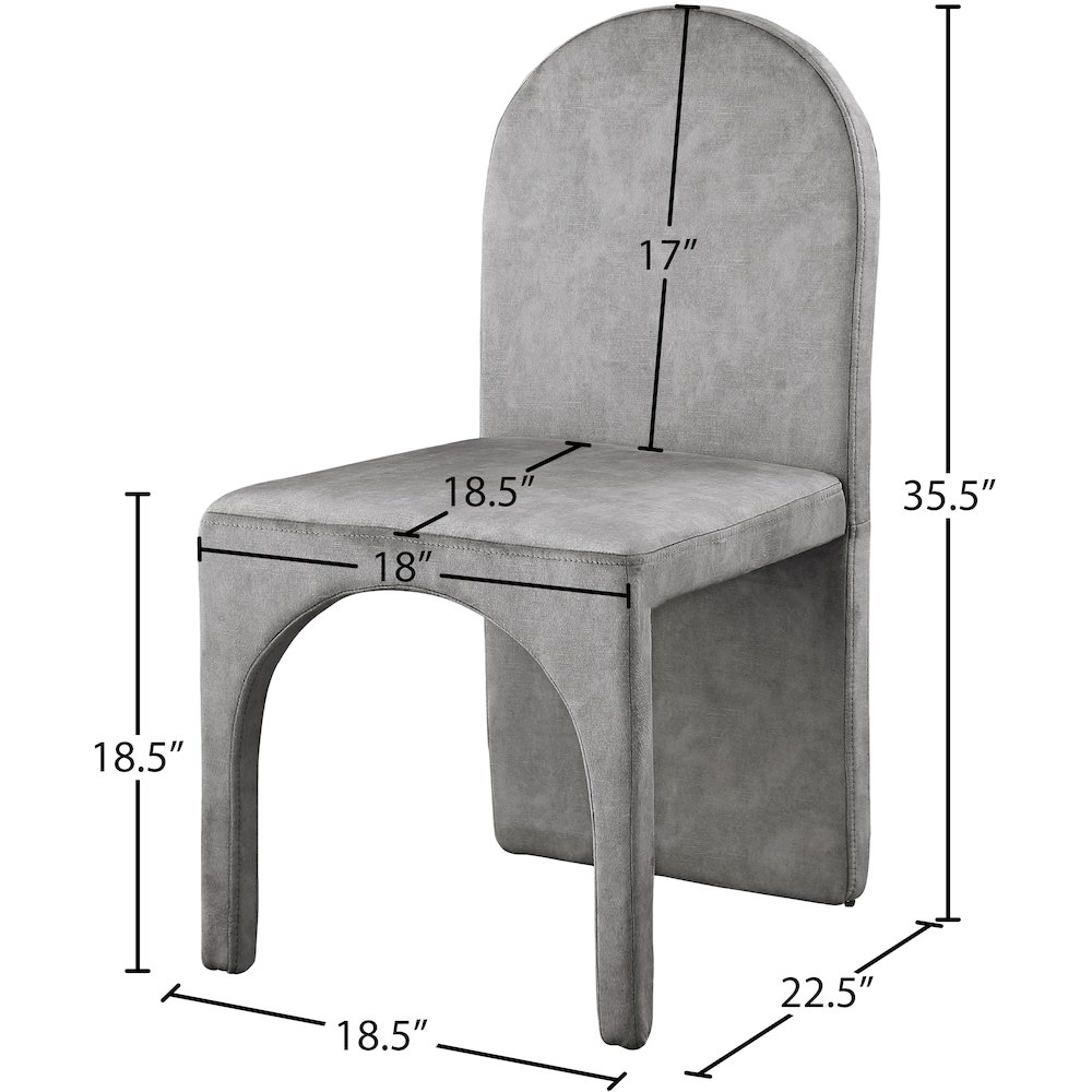 Summer Grey Velvet Dining Side Chair, Set of 2. Picture 5