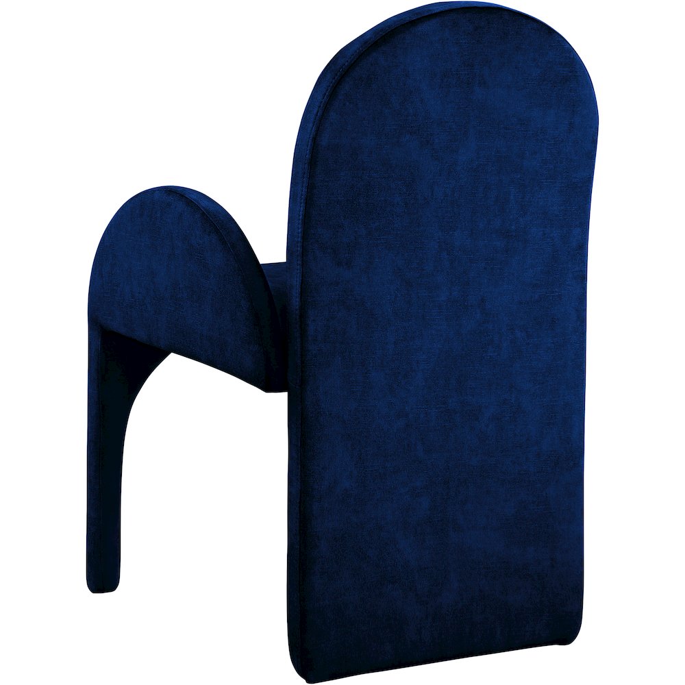 Summer Navy Velvet Dining Arm Chair, Set of 2. Picture 2