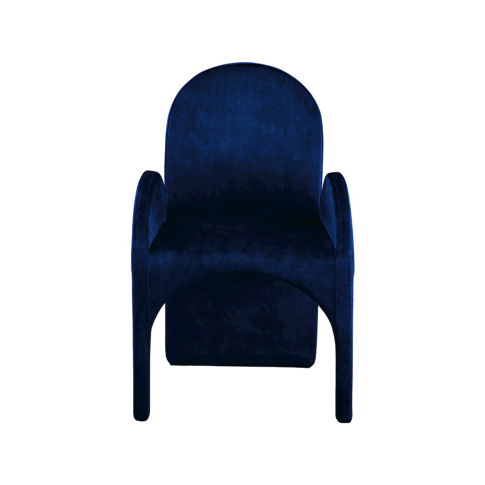 Summer Navy Velvet Dining Arm Chair, Set of 2. Picture 3