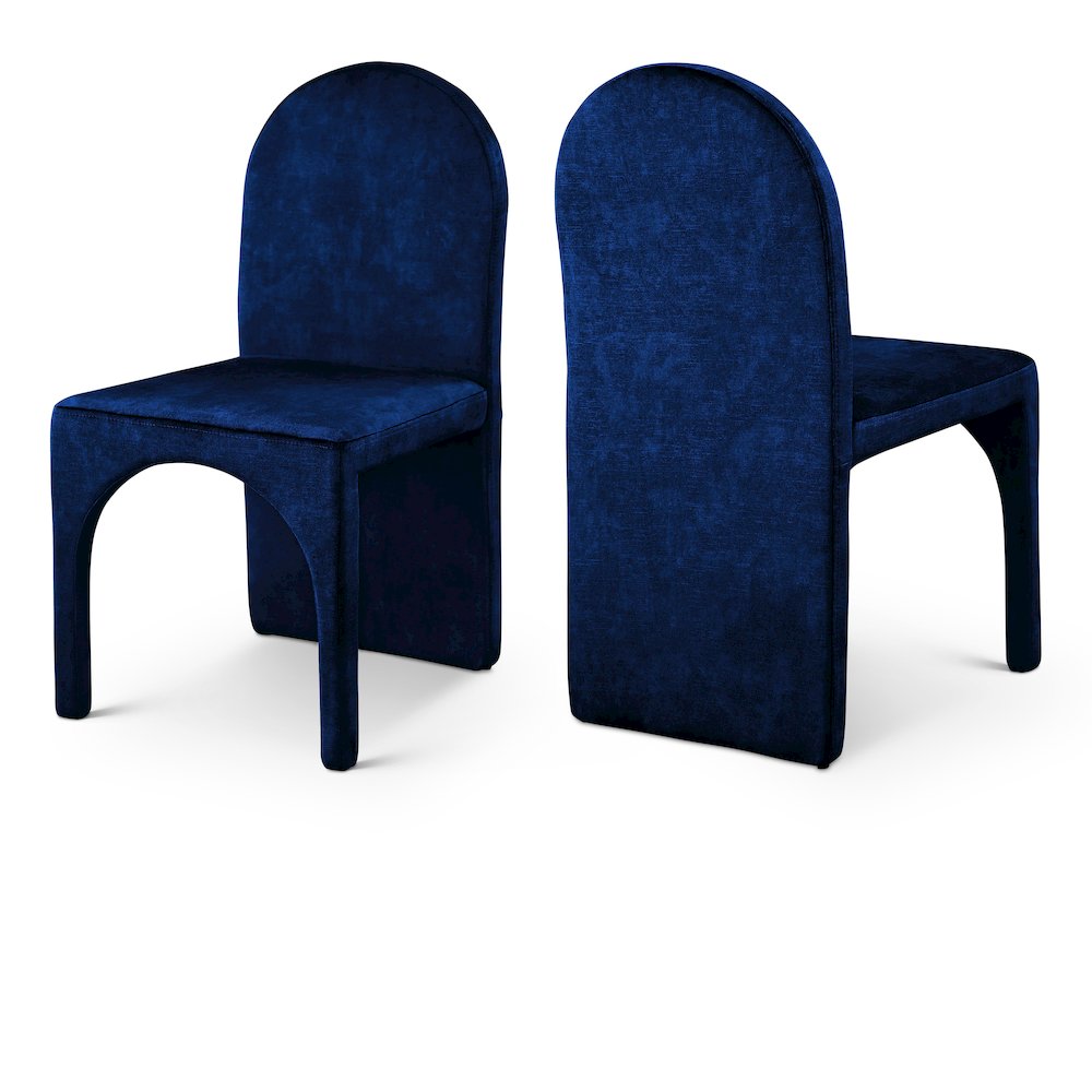 Summer Navy Velvet Dining Side Chair, Set of 2. Picture 1