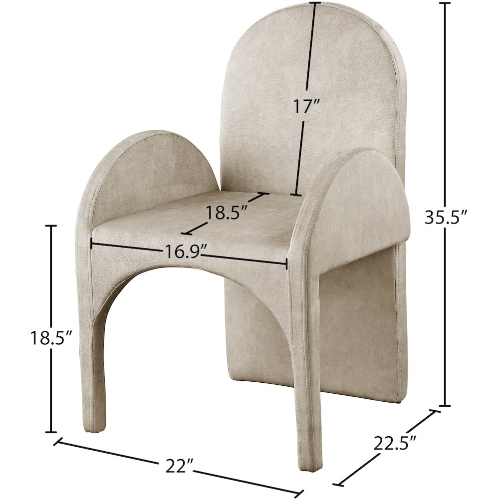 Summer Stone Velvet Dining Arm Chair, Set of 2. Picture 5