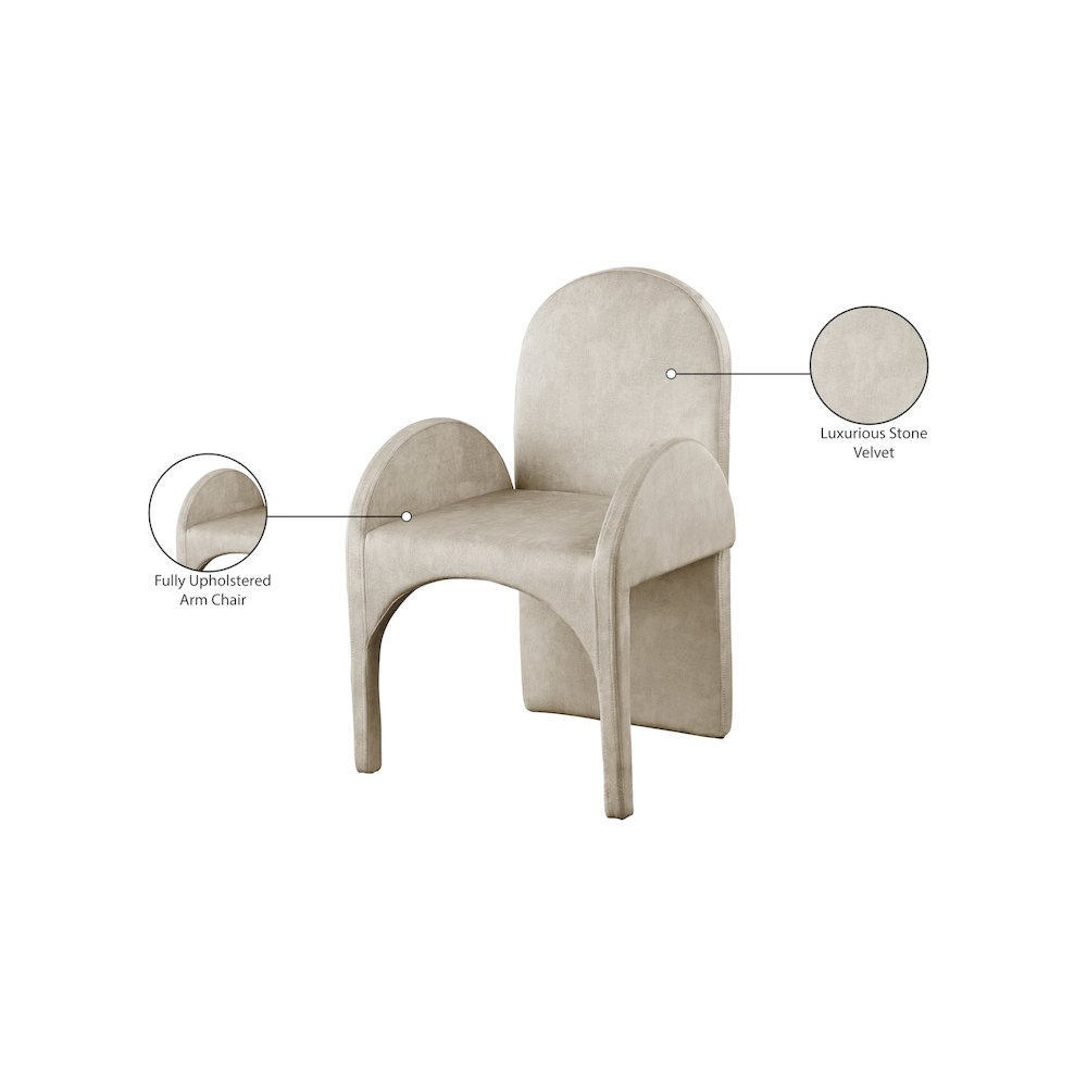 Summer Stone Velvet Dining Arm Chair, Set of 2. Picture 6