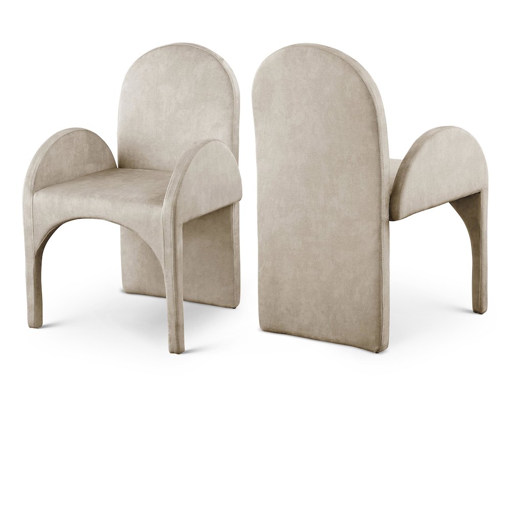 Summer Stone Velvet Dining Arm Chair, Set of 2. Picture 1