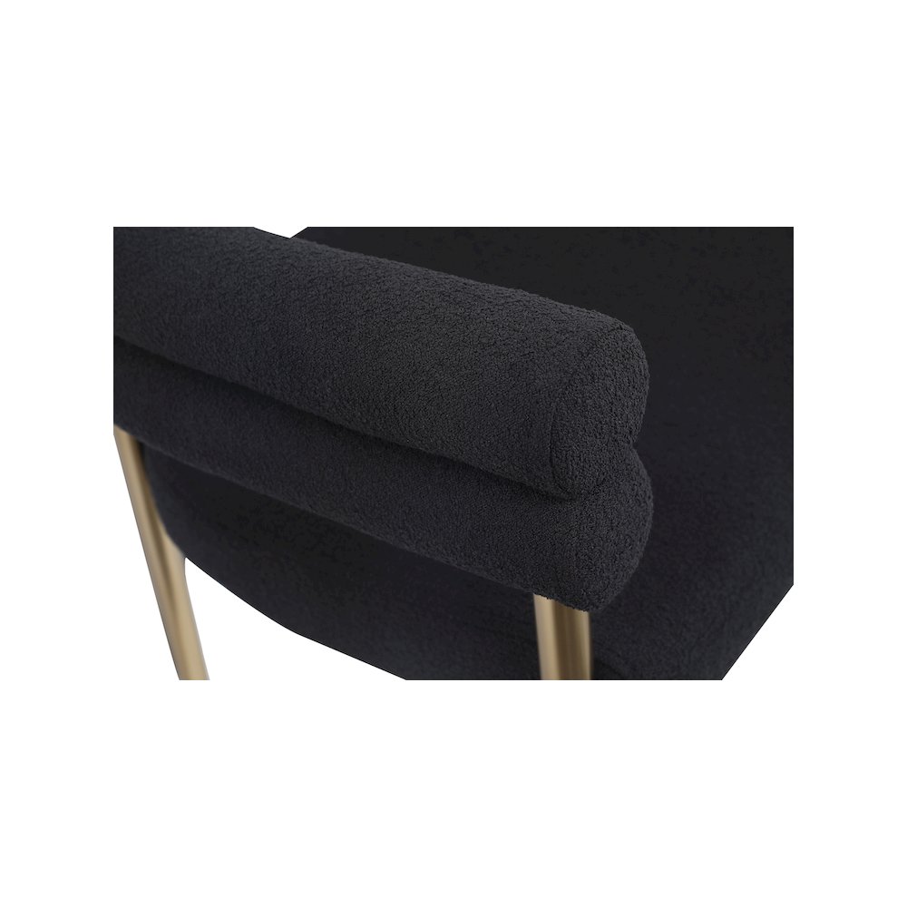 Brielle Black Boucle Fabric Dining Chair, Set of 2. Picture 4