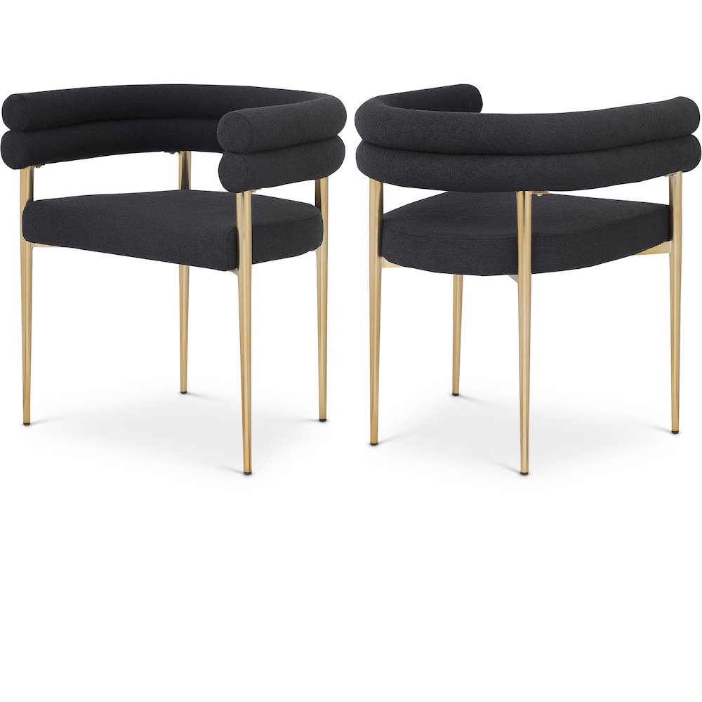 Brielle Black Boucle Fabric Dining Chair, Set of 2. Picture 1