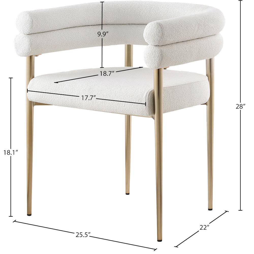 Brielle Cream Boucle Fabric Dining Chair, Set of 2. Picture 5