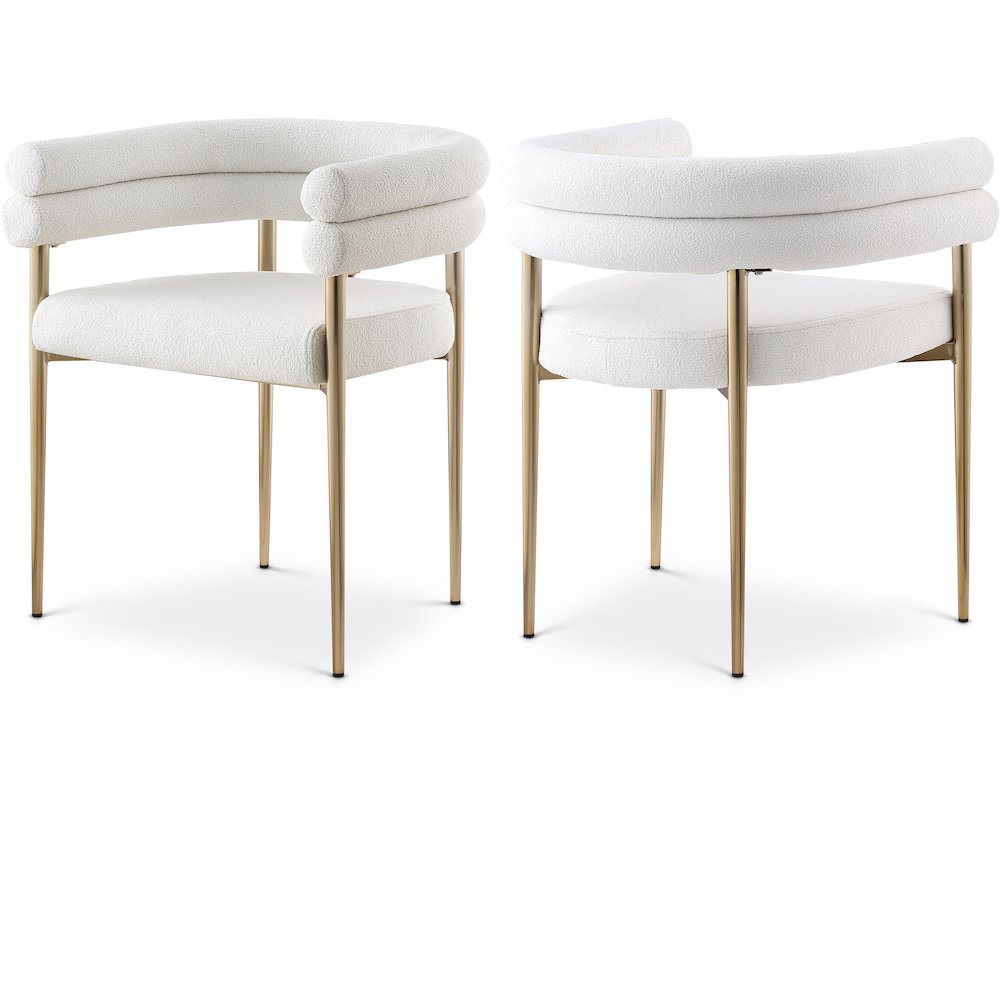 Brielle Cream Boucle Fabric Dining Chair, Set of 2. Picture 1