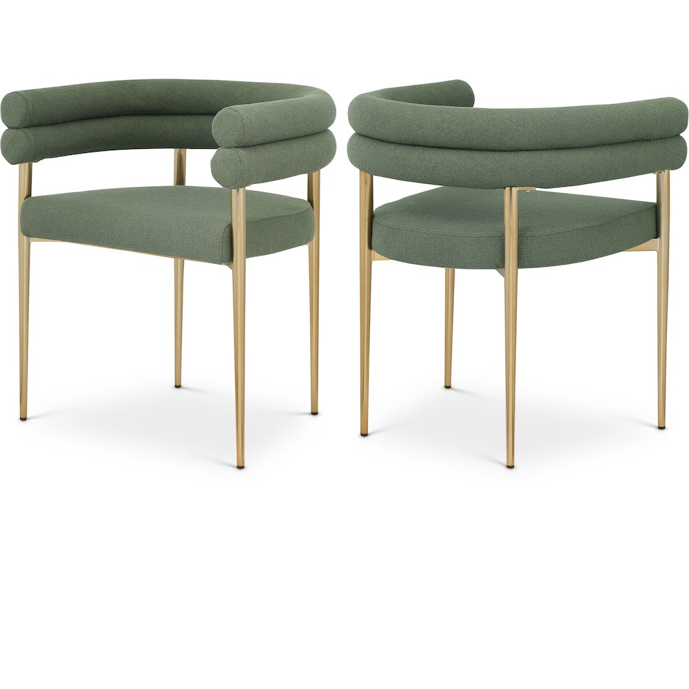 Brielle Green Boucle Fabric Dining Chair, Set of 2. Picture 1