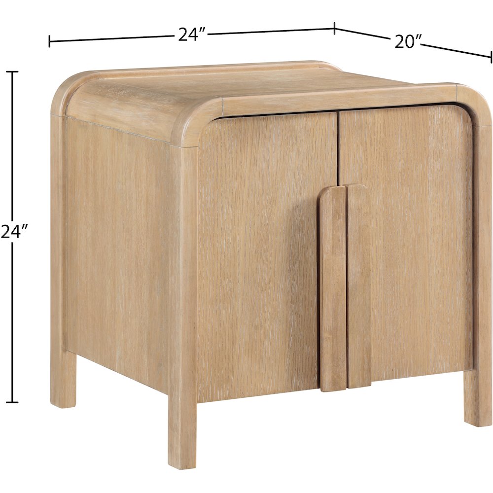 Harmony Natural Oak Veneer Rubberwood Night Stand. Picture 10