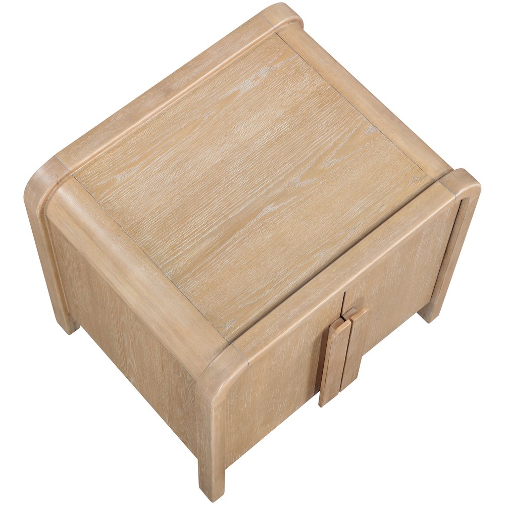 Harmony Natural Oak Veneer Rubberwood Night Stand. Picture 4
