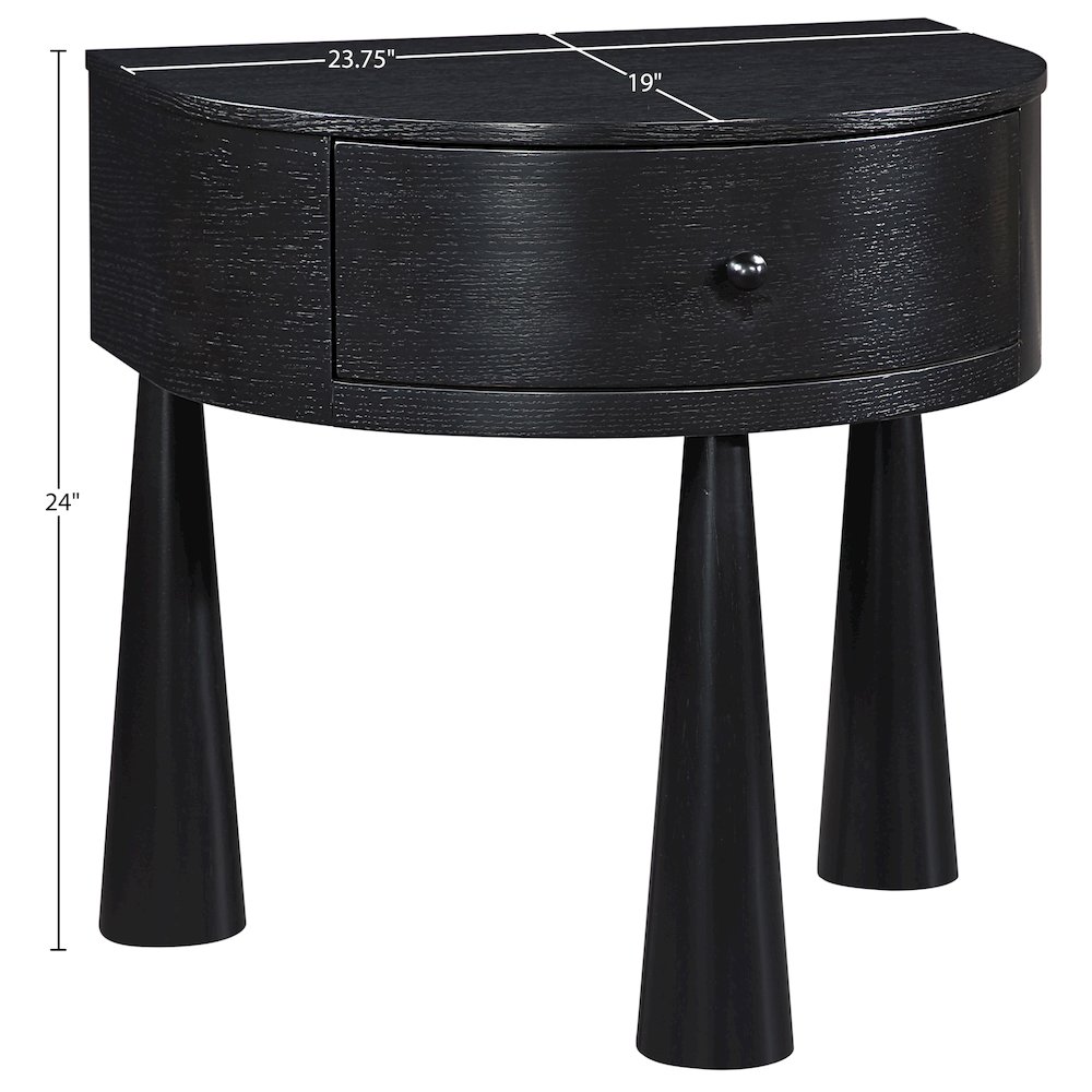 Oasis Black Acacia Veneer And Solid Wood Night Stand. Picture 11