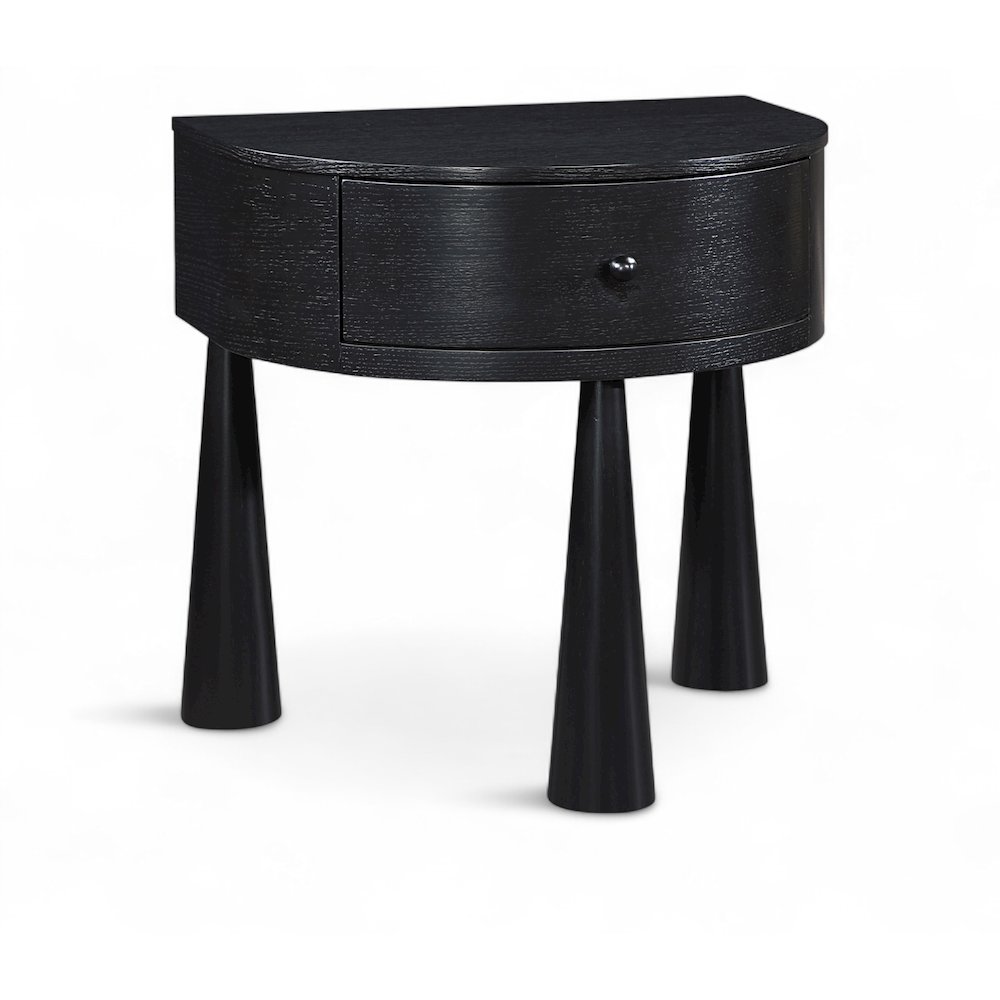 Oasis Black Acacia Veneer And Solid Wood Night Stand. Picture 1
