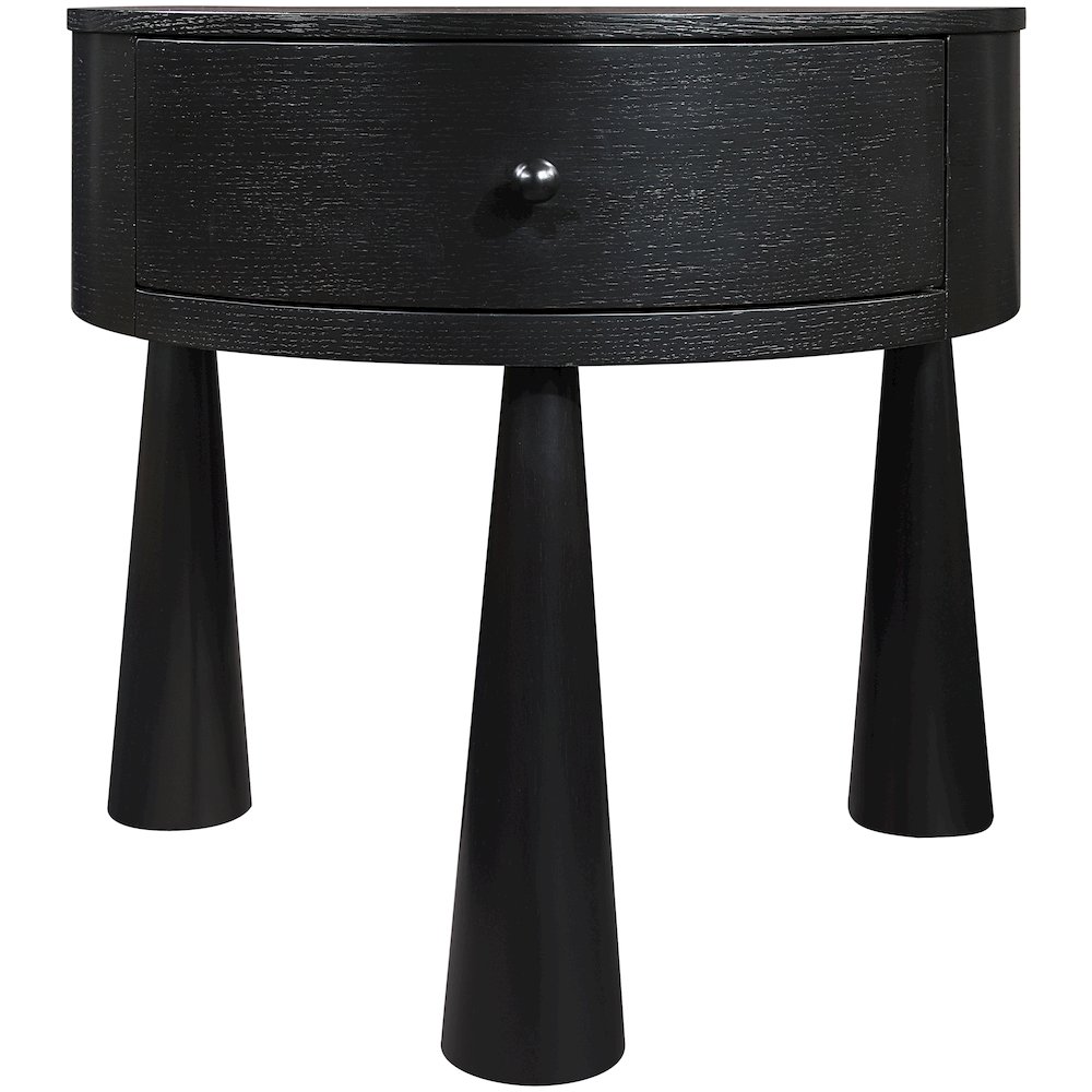 Oasis Black Acacia Veneer And Solid Wood Night Stand. Picture 5