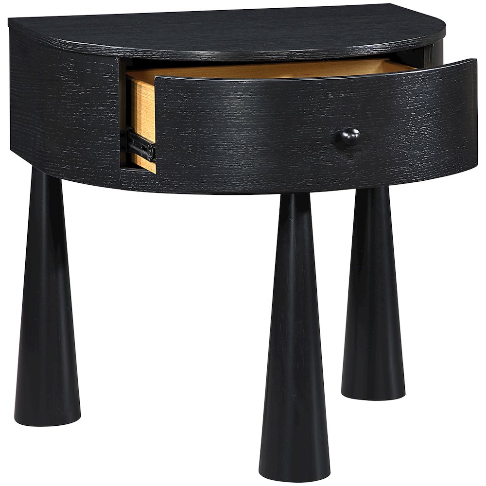 Oasis Black Acacia Veneer And Solid Wood Night Stand. Picture 6