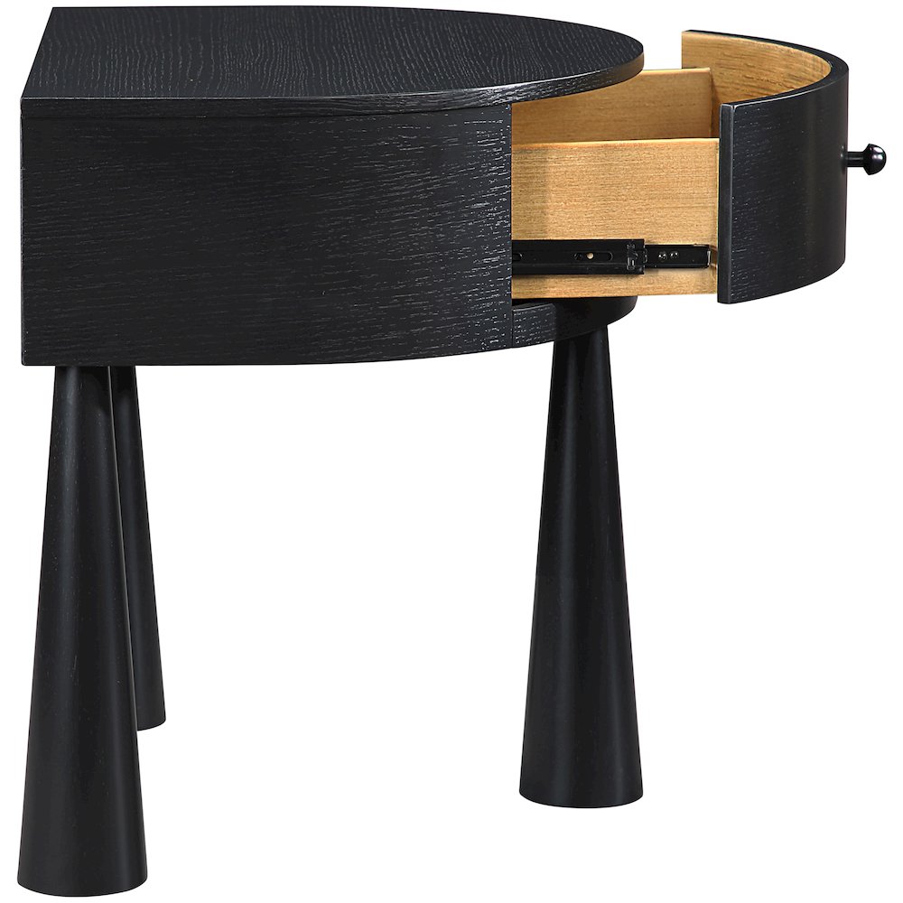 Oasis Black Acacia Veneer And Solid Wood Night Stand. Picture 7