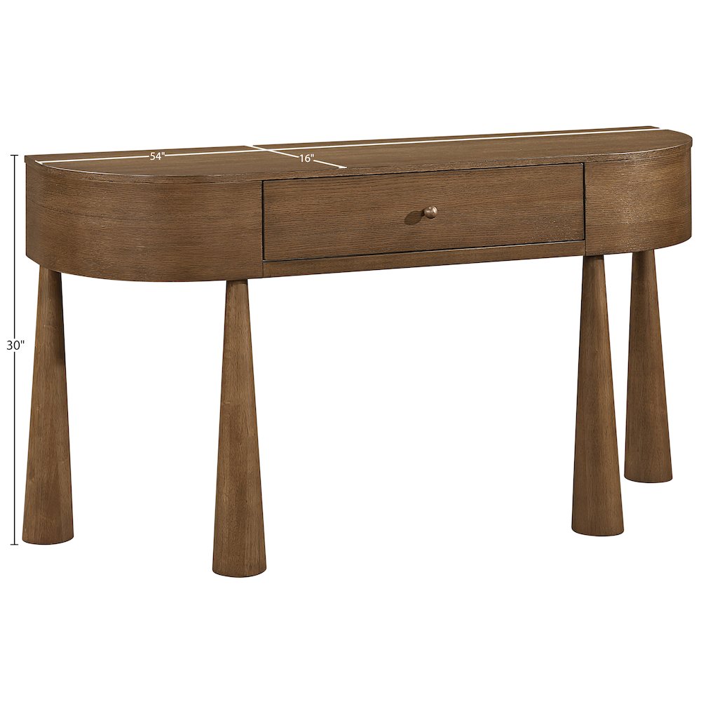 Oasis Brown Acacia Veneer And Solid Wood Console Table. Picture 11