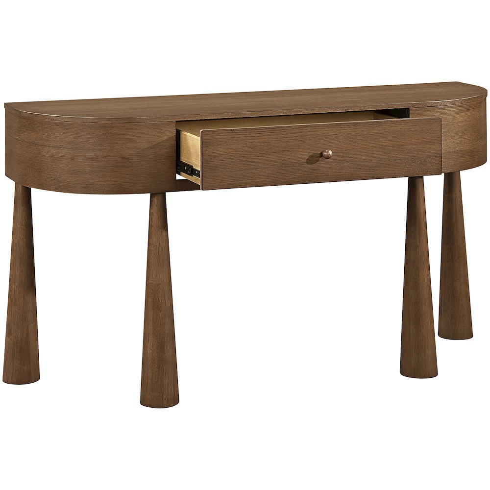 Oasis Brown Acacia Veneer And Solid Wood Console Table. Picture 6