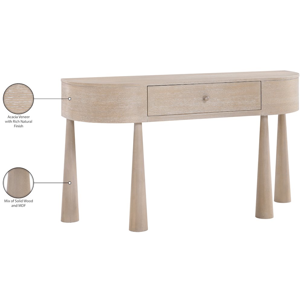 Oasis Natural Acacia Veneer And Solid Wood Console Table. Picture 12