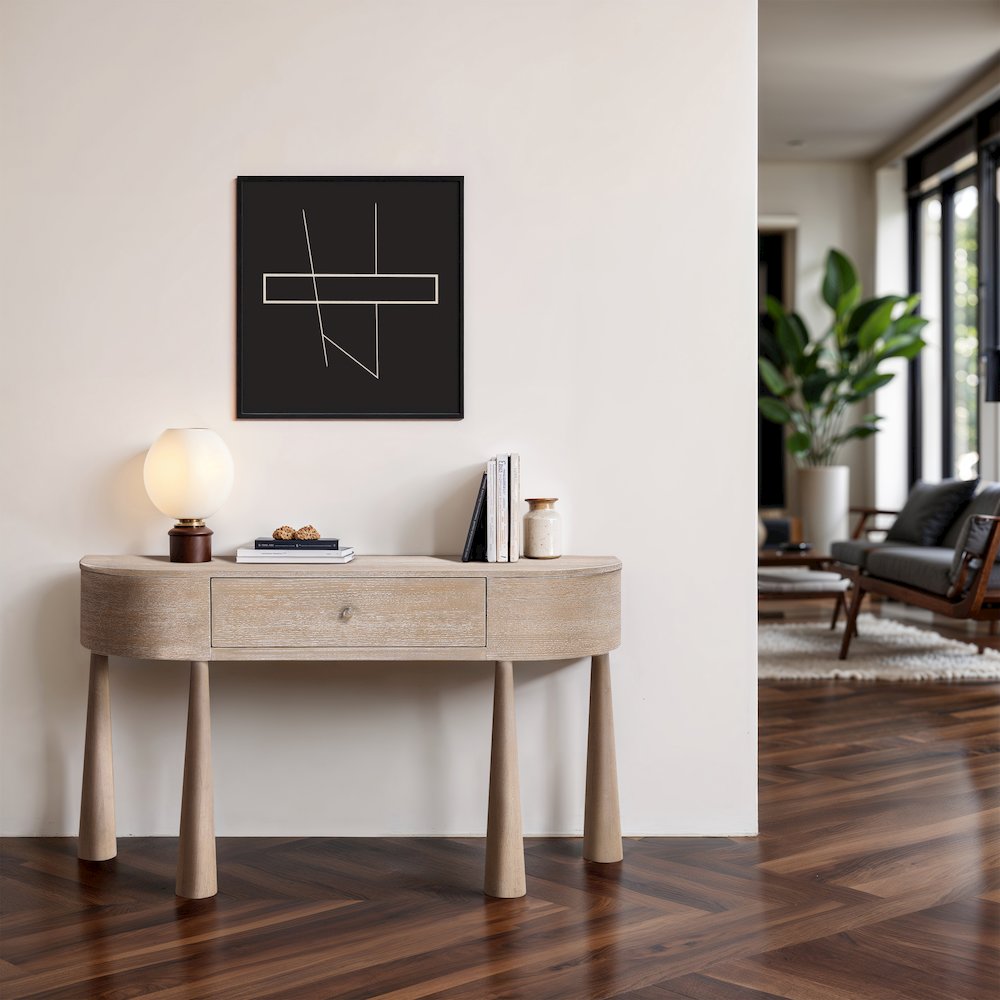 Oasis Natural Acacia Veneer And Solid Wood Console Table. Picture 2