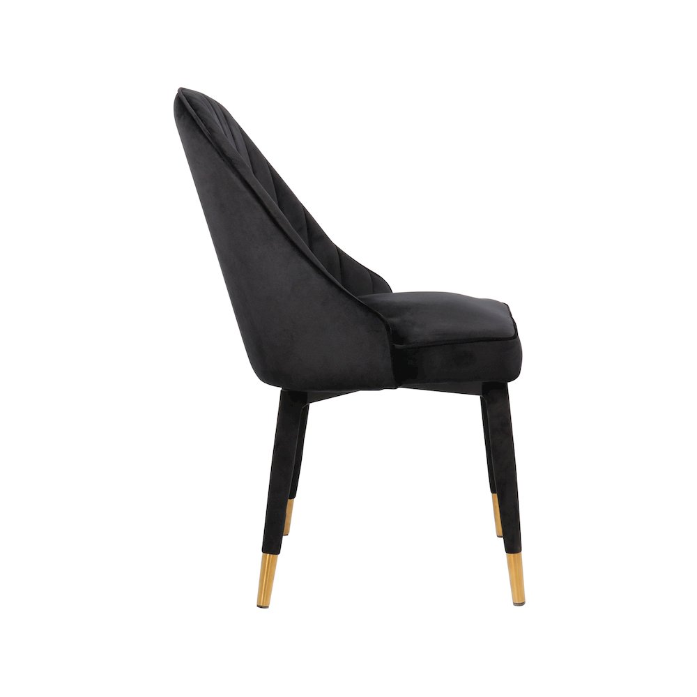 Belle Black Velvet Dining Chair, Set of 2. Picture 3