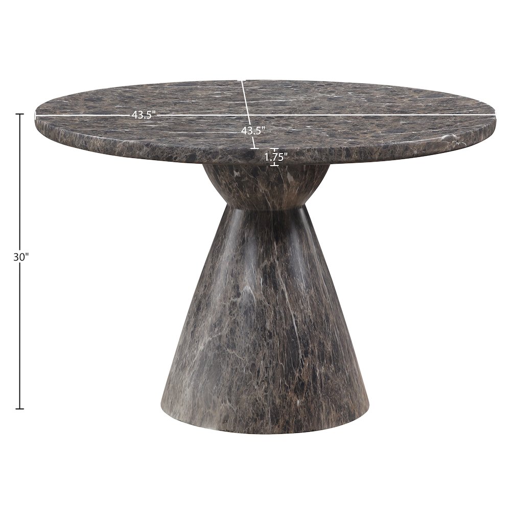 Aquino 43.5" Brown Concrete Indoor/Outdoor Dining Table. Picture 6