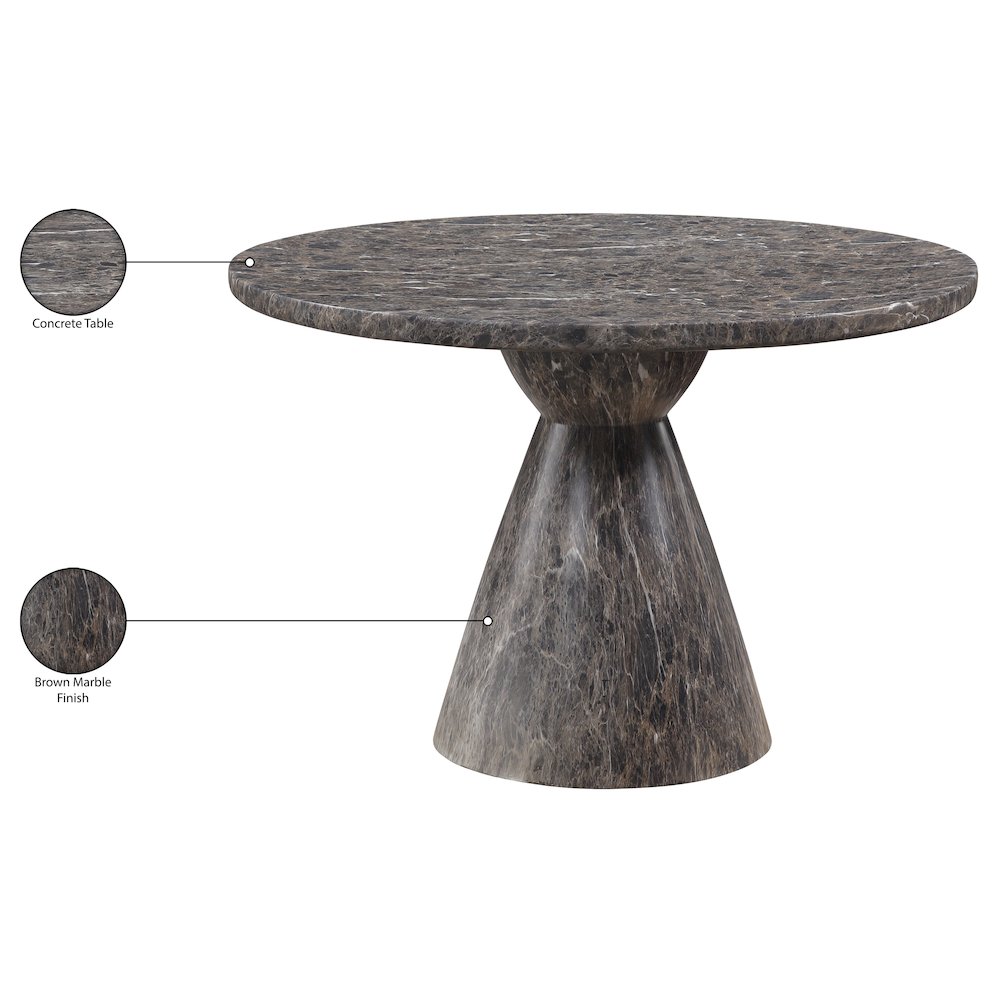 Aquino 43.5" Brown Concrete Indoor/Outdoor Dining Table. Picture 7